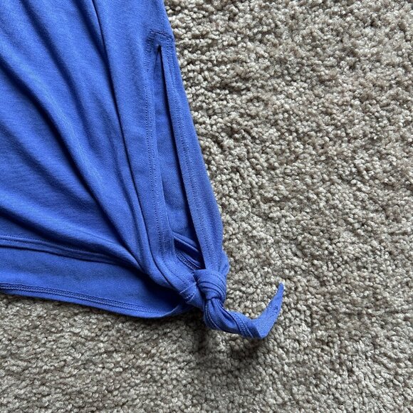 Curves and Combatboots Blue Side Tie Tank Top Size Medium - Picture 3 of 6